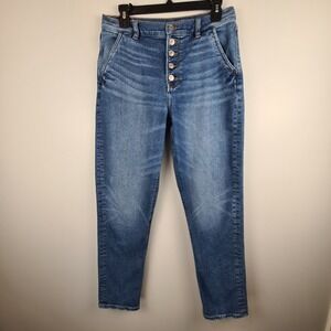 American Eagle Mom Jean High Rise Button Fly Medium Wash Ankle
Womens 8 Long